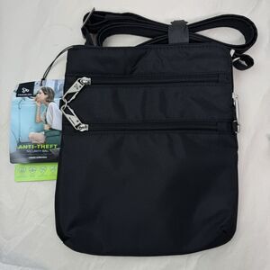Travelon Anti-Theft Classic Slim Double Zip Crossbody Bag NWT